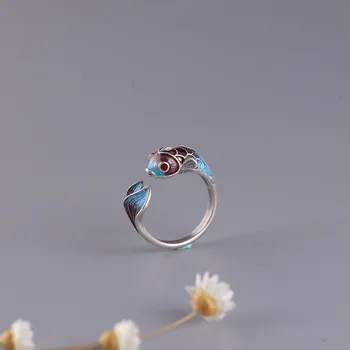 

Vintage Cute Fish Cuff Ring Female Adjustable Ring For Women Ali20039