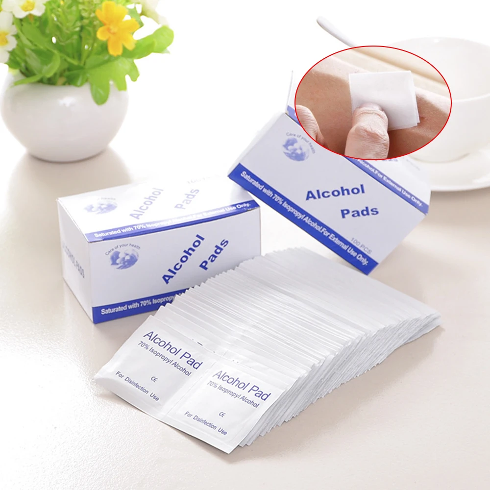 

100 Pcs Alcohol Wet Wipe Disposable Disinfection Prep Swap Pad Antiseptic Skin Cleaning Care Jewelry Mobile Phone Clean Wipes
