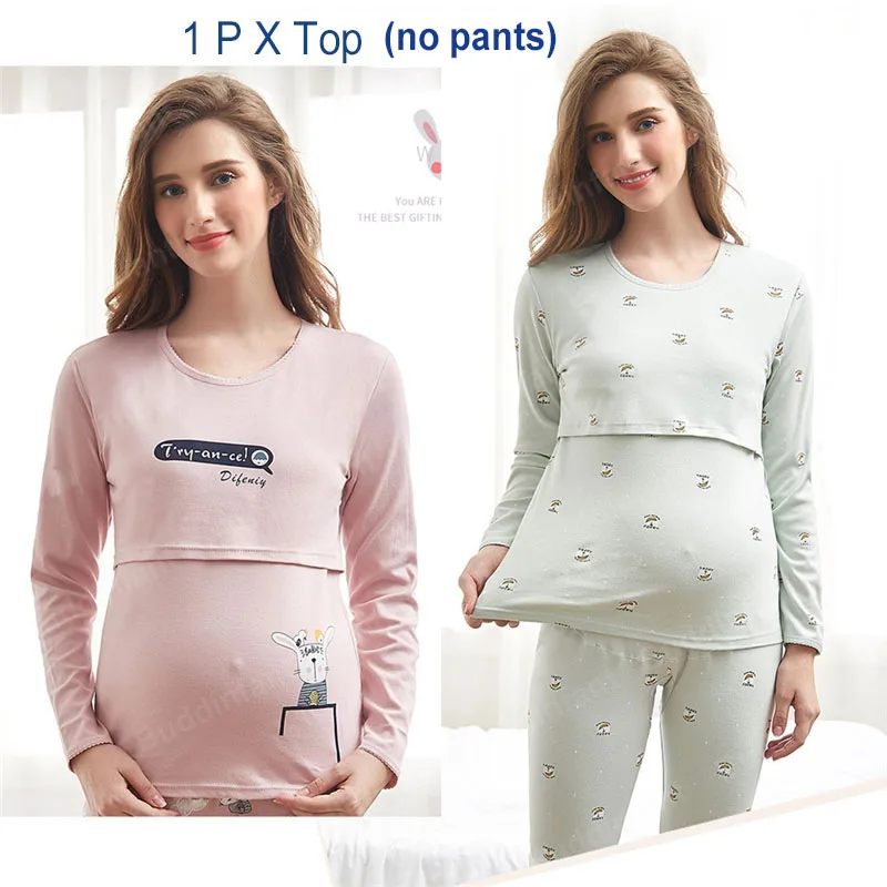 Maternity sleepwear Top pregnant nursing tops for pregnant women nightgown breastfeeding maternity sleep home clothing cotton