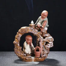 Encens держатель для благовоний Ji Xuan Tong Qu источник воды вид дым молодой монах обратно ароматный курильница башня Ta лотоса Курильница