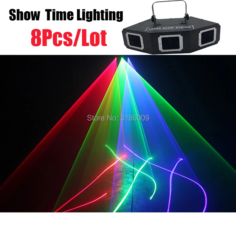 

8Pcs/Lot 3 Lens Red Green Blue RGB Scanner Laser Light sector& Bar Laser DJ Party Show Club Holiday Home Bar Stage Lighting