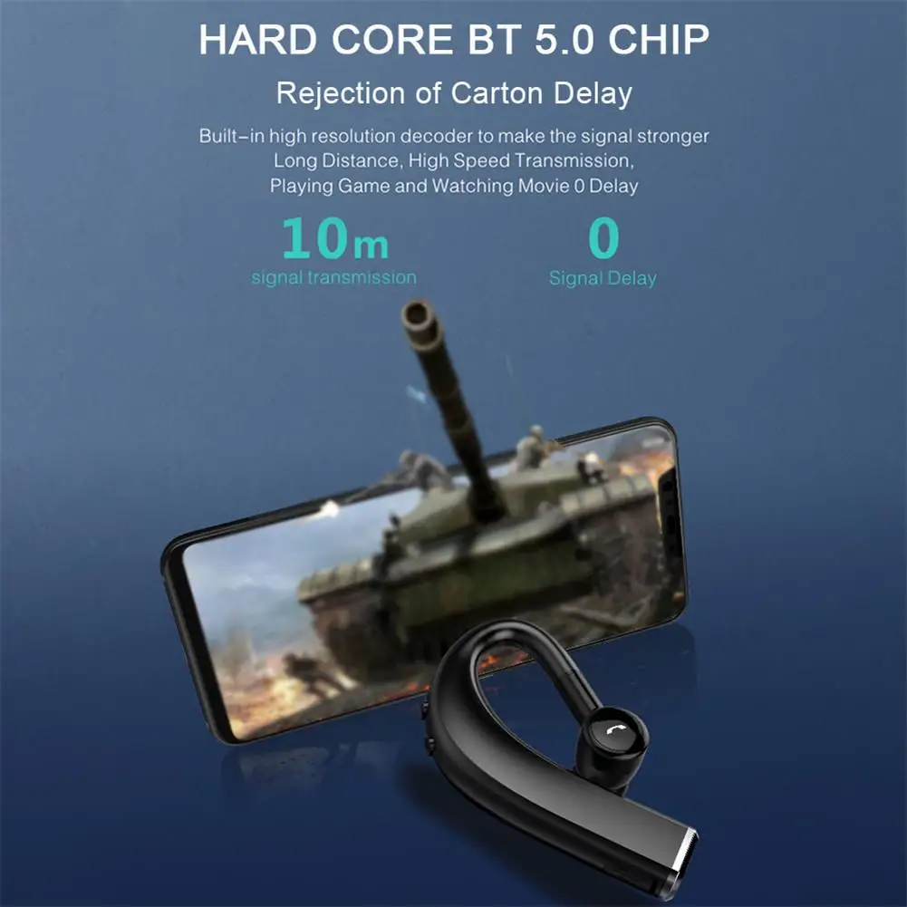 180 Rotating Noise Reduction Wireless Earphones Over Ear Bluetooth Stereo Driving Headset with Mic for Android iOS iPhone