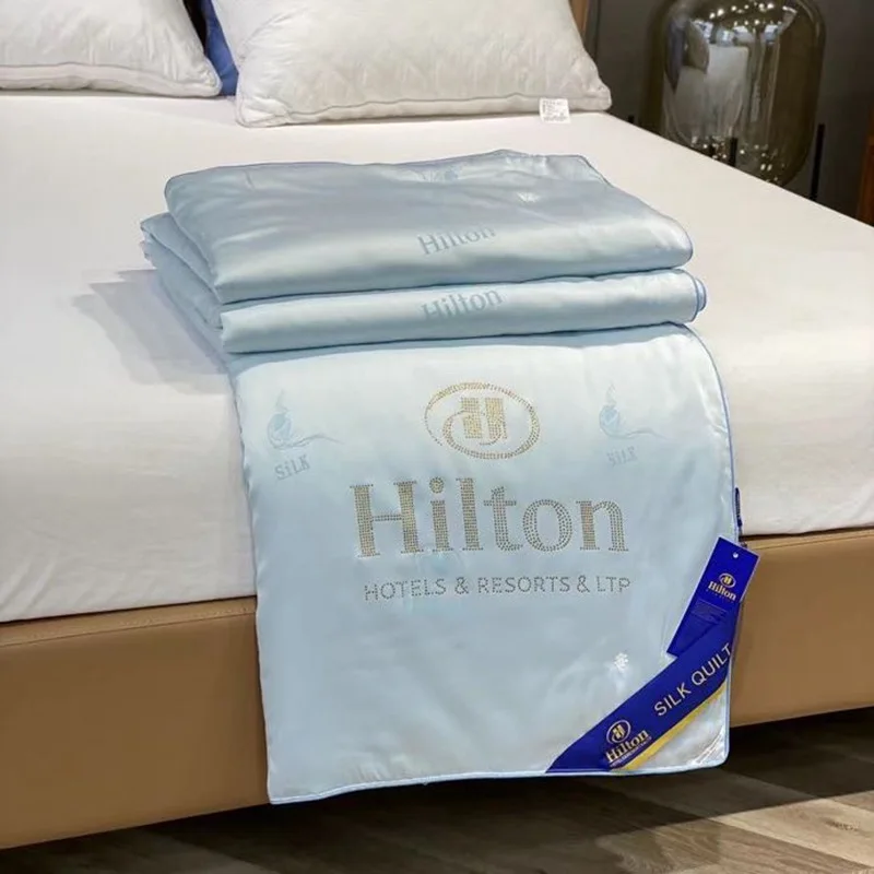 

Hot Hilton Silk Summer Quilt Hotel Air Conditioning Skin-friendly Silk Quilt Core Washing home thin Comforter Queen Size bedding