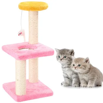 

3 Layer Cat Tower Furniture Tree With Sisal Scratching Posts Plush Mouse Pet Kitty Play House With Scratching Posts Interactive
