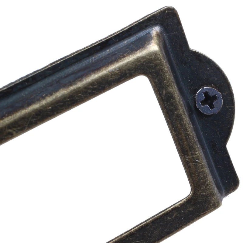 Office File Drawer Tag Label Holder 83mm x 30mm 8 Pcs Bronze Tone