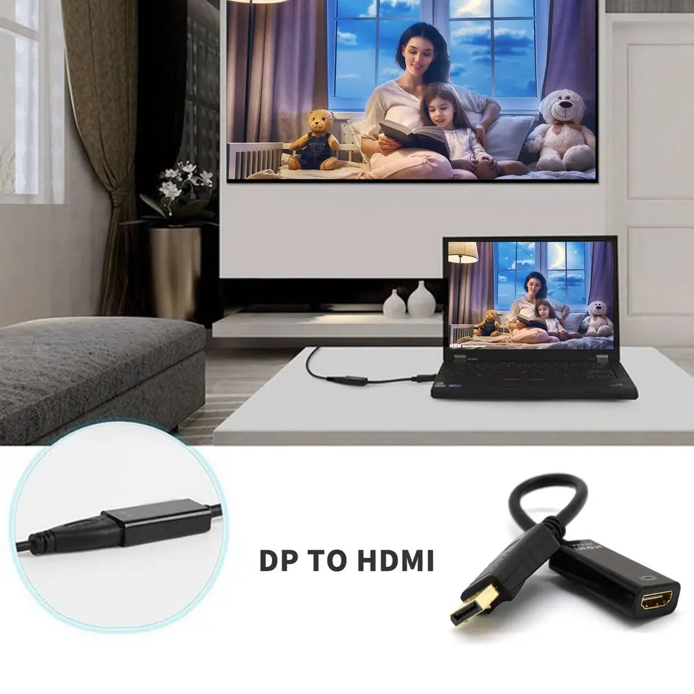 4K Дисплей Порт DP к HDMI Женский кабель адаптер конвертер Дисплей порт для HDTV HDMI конвертер «Папа-мама»