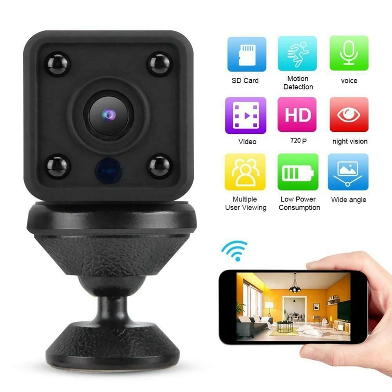 720P HD WIFI мини IP камера ночное видение Обнаружение движения видеокамера петля