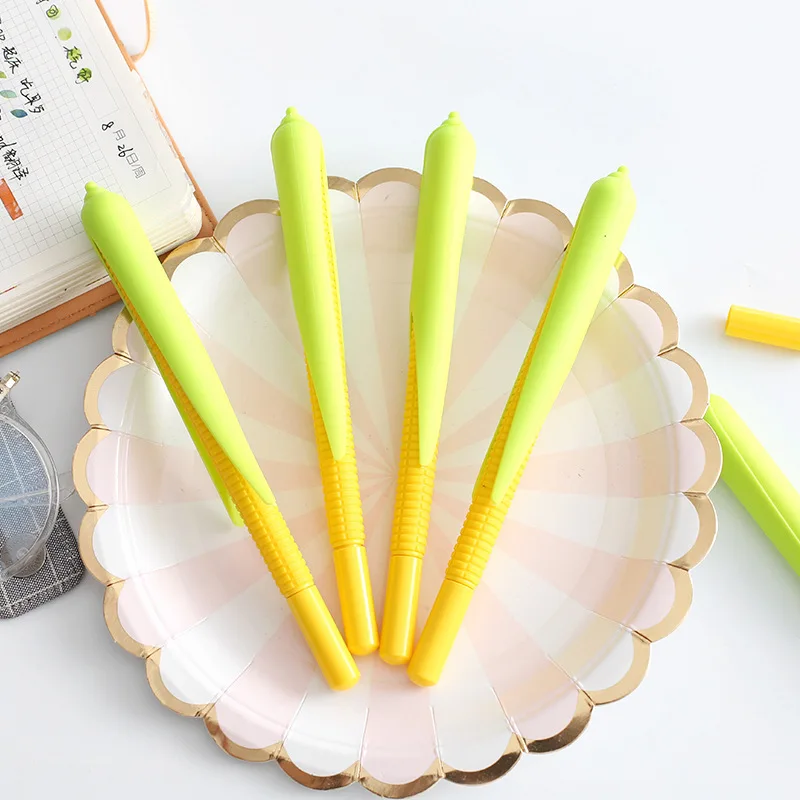 

Hot Sale Soft Corn Ballpoint Pen Kawaii Creative Lovely Black Ink Tools Student Writing Office Stationery