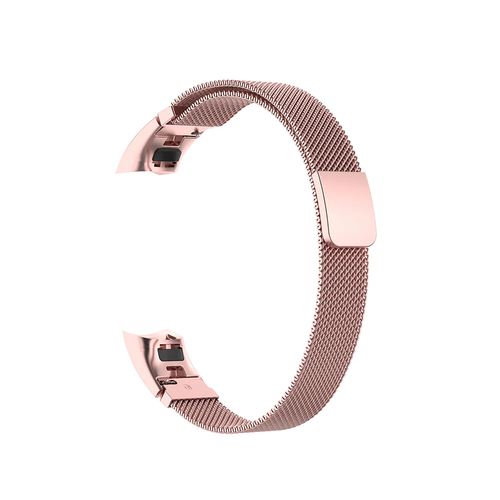 rose gold LEMFO Смарт аксессуары для huawei Honor Band 5 ремешок сменный Браслет 4 браслет магнитный с миланским плетением Нержавеющая Сталь Анти-потеря - Цвет: rose gold