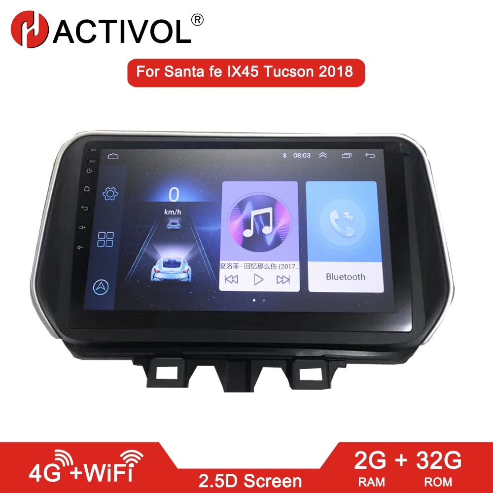 HACTIVOL 2G+32G Android 8.1 Car radio stereo for Hyundai Santa fe Tucson IX45 2018 car dvd player accessories 4G internet | Автомобили и