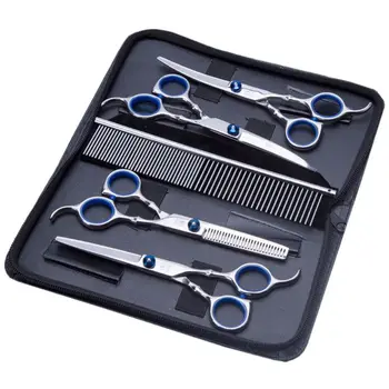 

5Pcs Pet Trimming Scissors Grooming Hairdressing Safety Pointed Tip Stainles