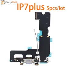 5pcs Charging Flex For IP7plus USB Charger Port Dock Connector With Mic Flex Cable for iP Headphone Jack Flex Original