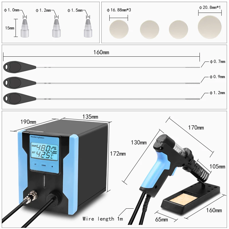 Handskit ZD 8915 ESD LCD Цифровая электрическая станция для демонтажа припоя 110 В/220