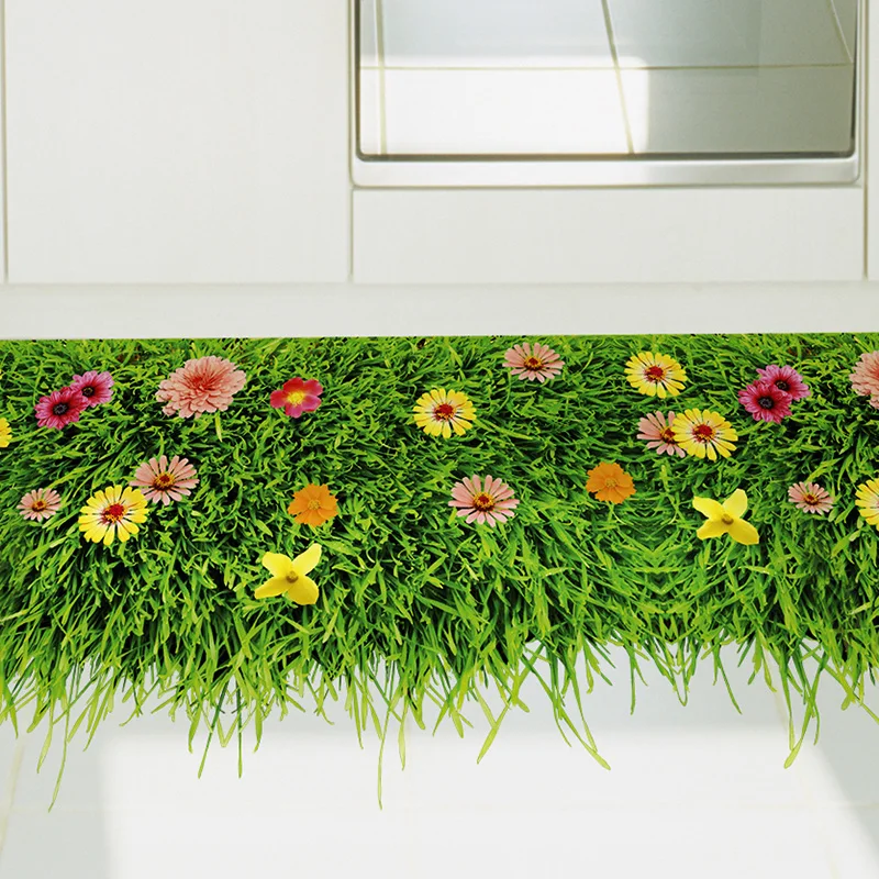 [Shijuekongjian] виниловая наклейка на пол с зеленой лужайкой для домашнего декора для дома, детской комнаты, украшения для детской спальни