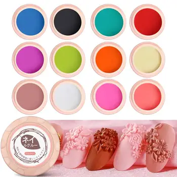 

ZRUIXIA 1pc 4D Sculpture Plasticine Gum Soak Off Gel Nail Polish Nails Art Supply 8g
