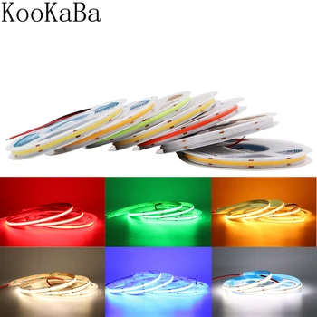 

COB LED Strip Light High Density Flex LED Tape Light Dimmable FOB Linear Ribbon Red Green Blue 3000K 4000K 6000K DC12V/24V