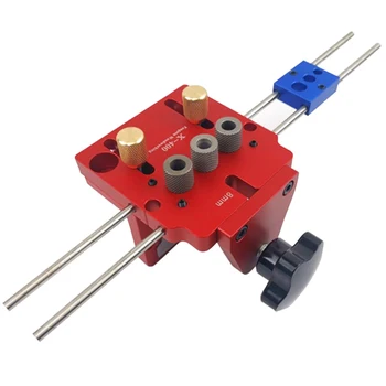 

X400 Aluminum Alloy Hexagon Wrench Dowelling Jig Drill Guide Kit Accurate Hole Puncher Mainboard 3 In 1 Locator For Furniture