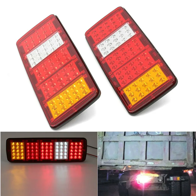 

2PCS 12V TRAILER TRUCK CARAVAN REAR TAIL LIGHT LAMP BRAKE STOP SIDE INDICATOR