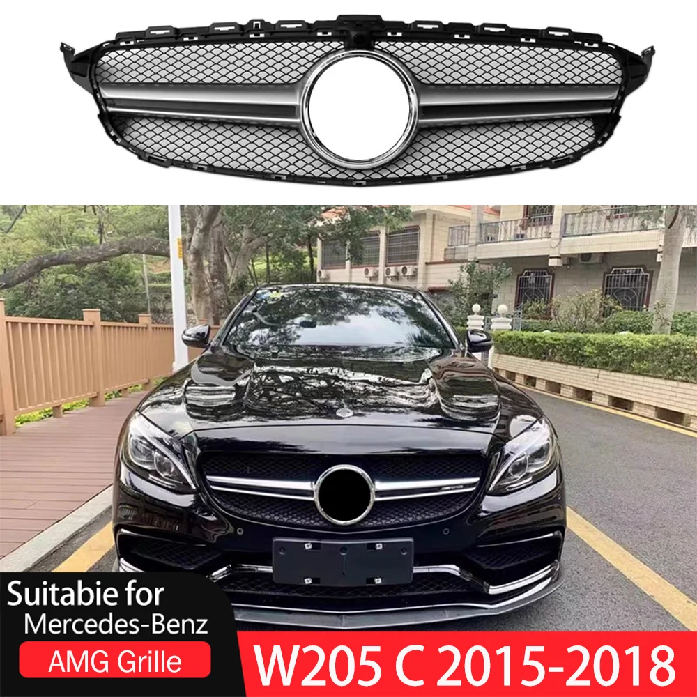 

for Mercedes-Benz C classW205 C180 C220 C250 C300 C350 C400 2015-2018 AMG Style Front Grill Grille