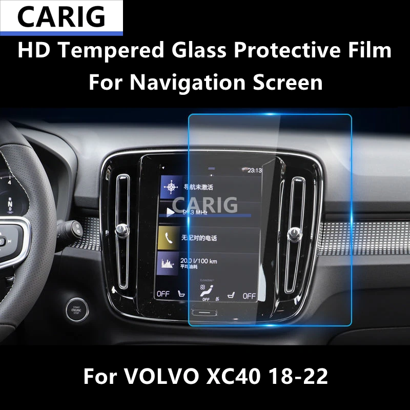 Per Volvo Xc40 18-22 Schermo Di Navigazione Pellicola Protettiva In Vetro Temperato Hd Pellicola Protettiva Antigraffio Accessori Refit