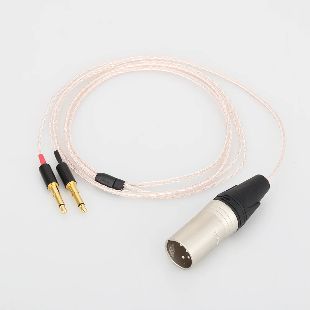 Audiocrast 8cores Headphones Cable with 4pins XLR Male Plug For Audio Upgrade Cable For Meze 99 Classics Focal Elear Headphones