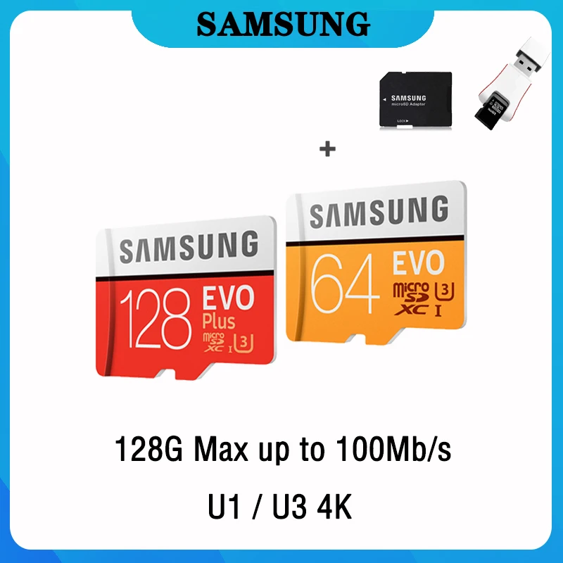 Карта памяти SAMSUNG EVO 32 64 128 Гб Micro SD 128 ГБ 32 ГБ 64 Гб 256 ГБ 512 Гб Micro SD карта SD/TF флэш-карта microSD carte для телефона