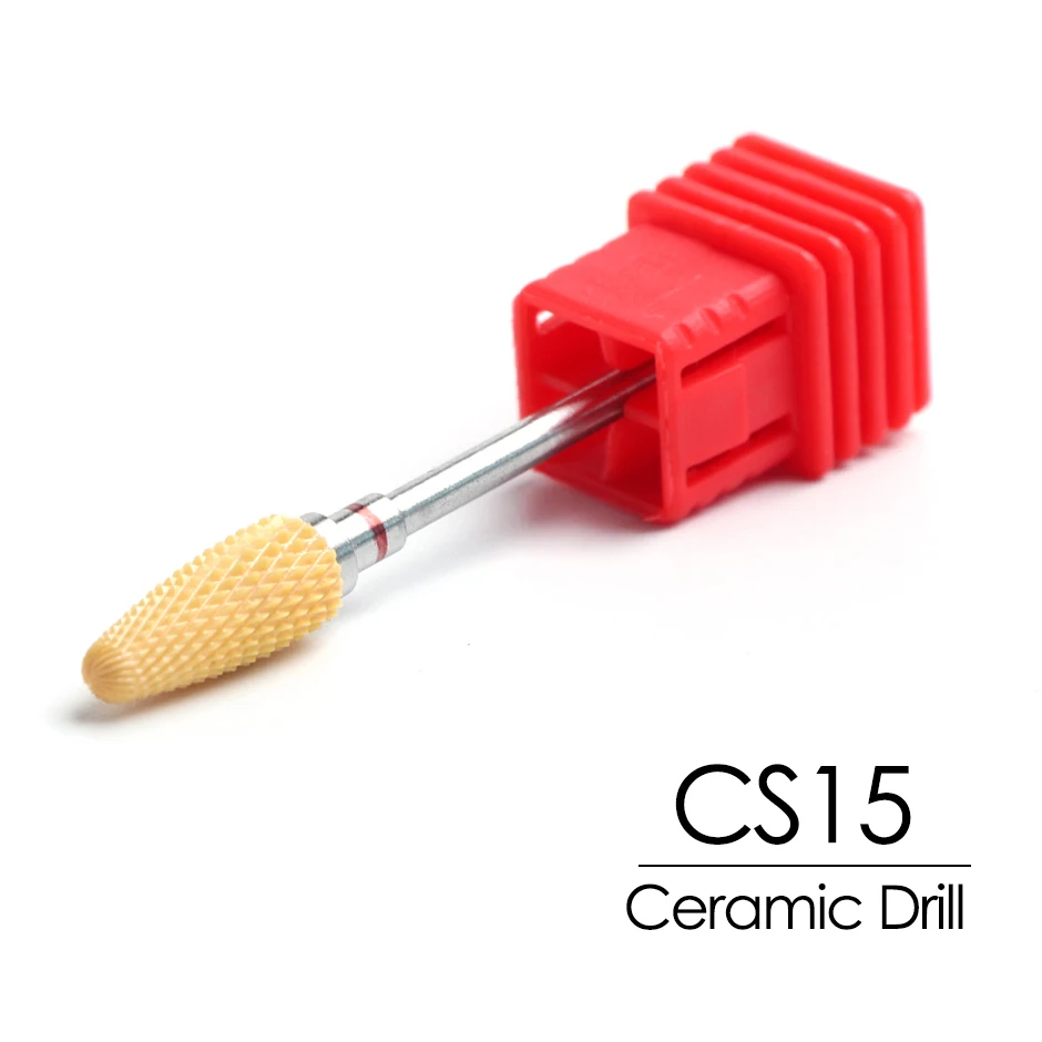 CS15 Шлифовальный керамический сверло для ногтей розовый заусенец фреза для маникюра Электрический педикюр машина съемный инструмент машина LECS3-21 - Цвет: CS15