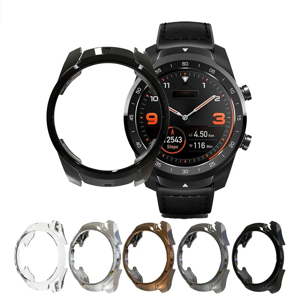Для Ticwatch Pro Смарт-часы с покрытием ТПУ полый Чехол ударопрочный защитный чехол для экрана