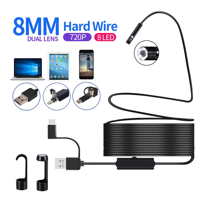 1080P/640P USB Endoscope Inspection Camera 3 in 1 USB/Micro USB/Type-C Endoscope Camera Borescope with 8 LED for Samsung Huawei best security camera system
