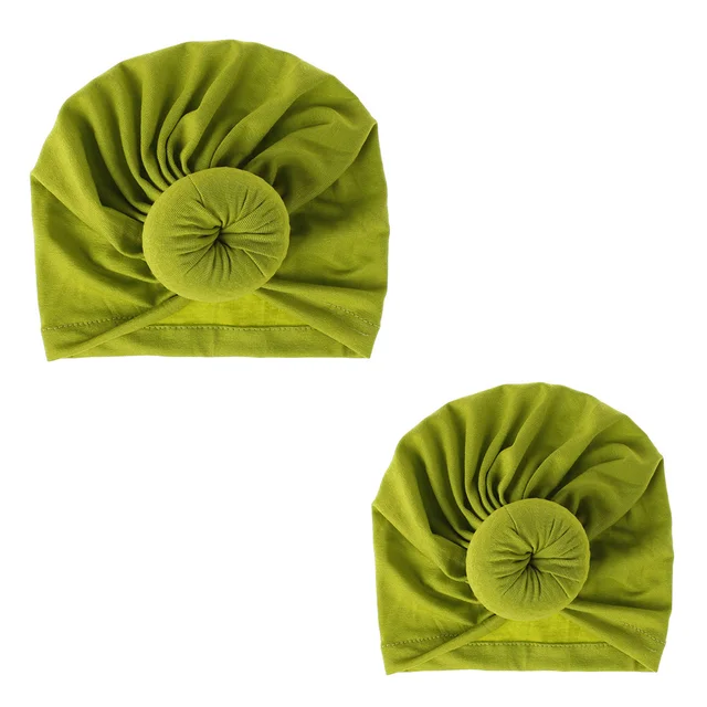 Fashion Mommy and Baby Cotton Round Ball Flower Hat Women Caps Girls Newborn Turban Knot Kids Adult Headwear Hair Accessories 2pcsmom and baby