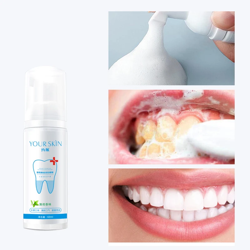 Tooth Whitening Cleaning Mousse Remove Plaque Stains Oral Odor Fresh