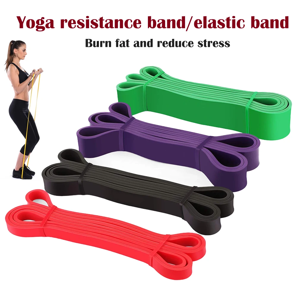 

4pcs Fitness Pull-up Yoga Assist Bands Set Body Stretch Powerlifting Exercise Resistance Bands with Storage Bag