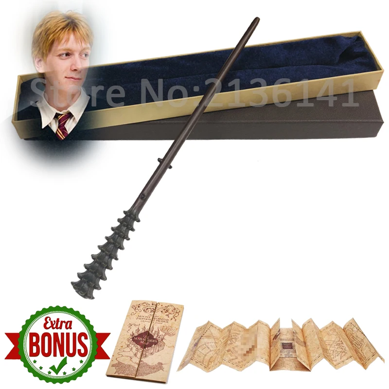 Fred 28 Kinds of Potter magic Wand With Gift Box Packing Metal-Core Magic Wand For Children Cosplay Harried Magical Wand With Bonus - Цвет: Fred