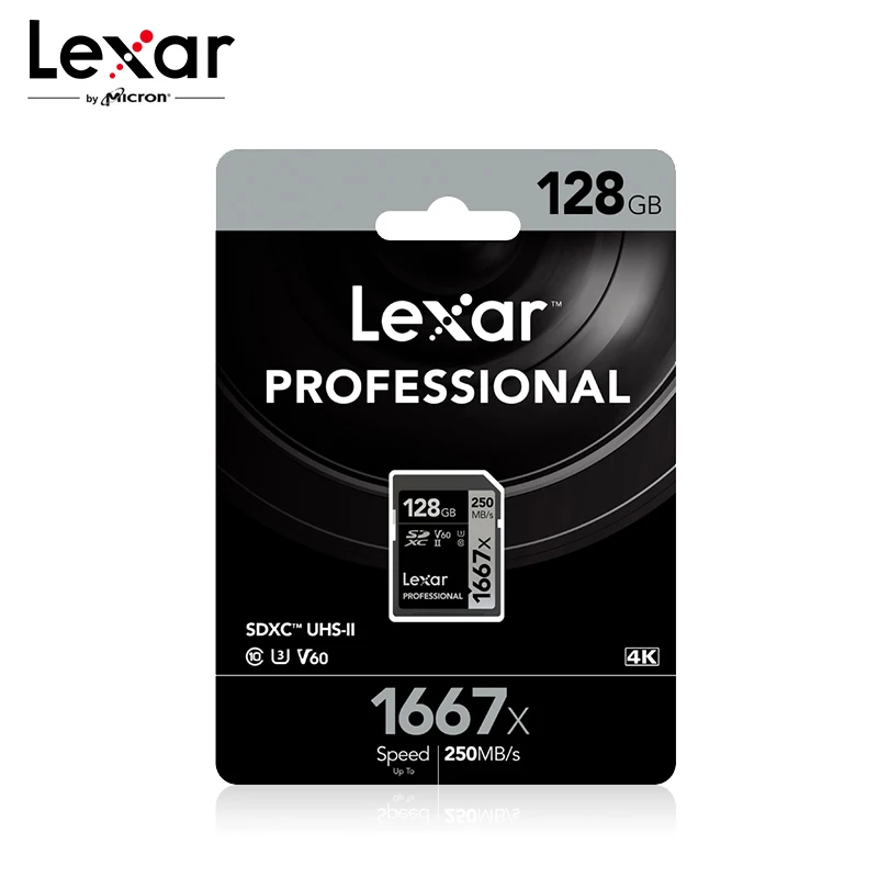 Lexar 1667X SD высокоскоростная карта Макс 250 МБ/с./с 64 Гб 128 ГБ 256 Гб карта памяти класс 10 UHS-II U3 SDHC SDXC Для 3D 4K HD видео камеры