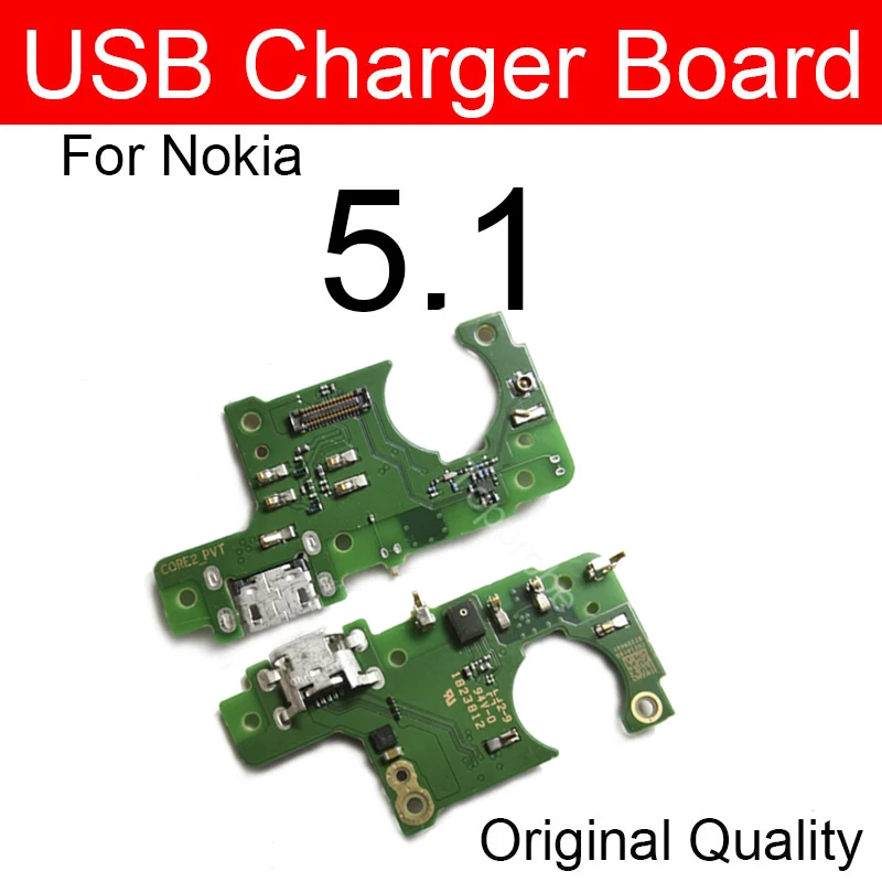 For NK 5.1 With IC Плата для зарядки микрофона и USB для Nokia 1, 2, 2,1, 3, 3,1, 5, 5,1 Plus, X5, 2GEN, TA-1054, микрофонная зарядка, usb-разъем, запасная плата - Цвет: For NK 5.1 With IC
