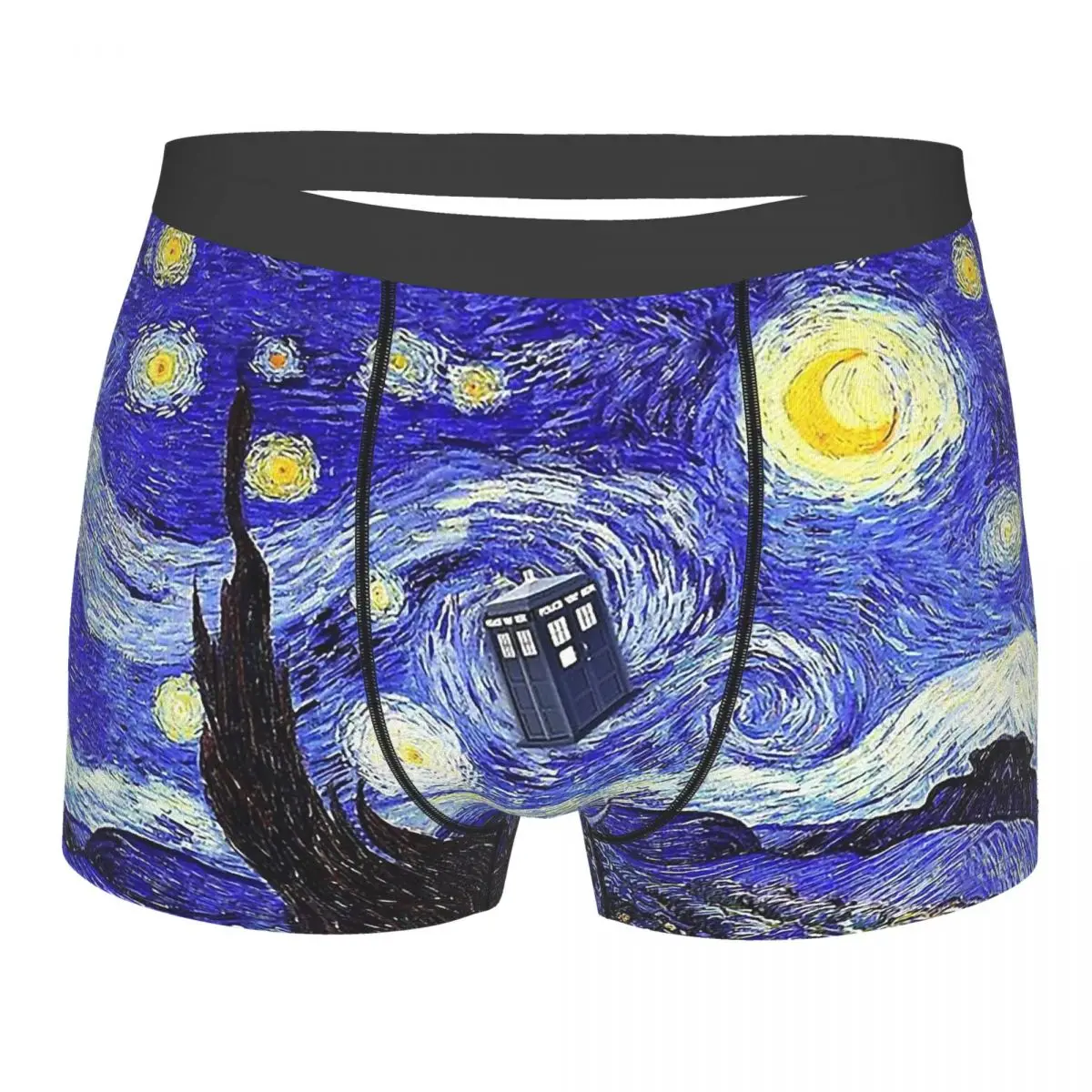 Una Notte Stellata Van Gogh Mountain Inspiration Con Tardis Starry Sky Mutande Homme Mutandine Uomo Intimo Stampa