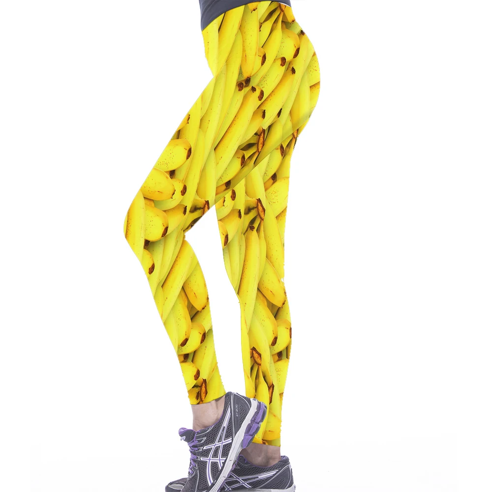 

CJLM Brand Creativity Leggings Women Leggins Fitness Legging Sexy Pants High Waist Push Up Shiny 3d Printed Fruit banana