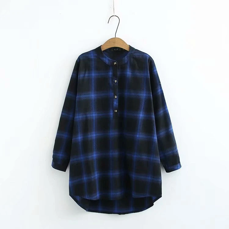 Женская блузка размера плюс XL-4XL, Клетчатая блуза с длинными рукавами, топы для офиса