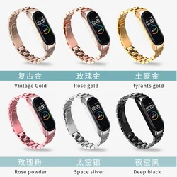 Watch Strap for Xiaomi Mi Band 5 4 3 Stainless Steel Xiomi Strap for Mi Band 6 5 Bracelet for Xiaomi Band Correa Mi Band 5 4 3