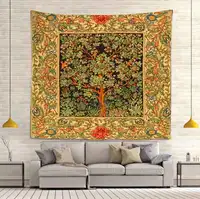 Simsant פסיכודלית אמנות שטיח עץ של חיים בוהמיה פרח אמנות שטיחי קיר תלוי לסלון בית במעונות תפאורה באנר
