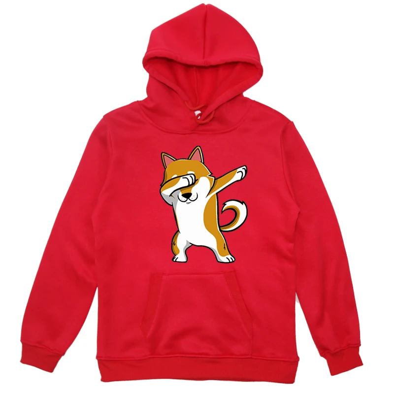 Детские Бархатные толстовки Dab Kawaii shba Inu для мальчиков и девочек Повседневный свитер с капюшоном пуловеры, топы для детей, подарок-сюрприз размера плюс - Цвет: 5