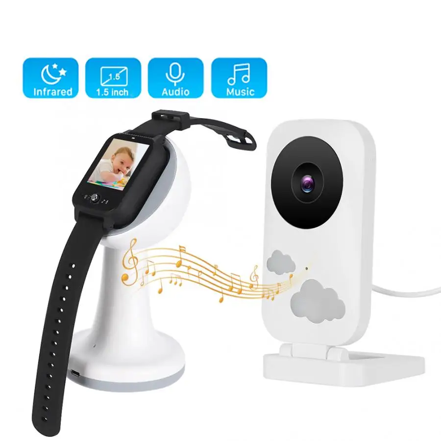 1.5 in Wireless Baby Monitor Video Style Night Intercom Security Camera 100-240V Wireless Monitor