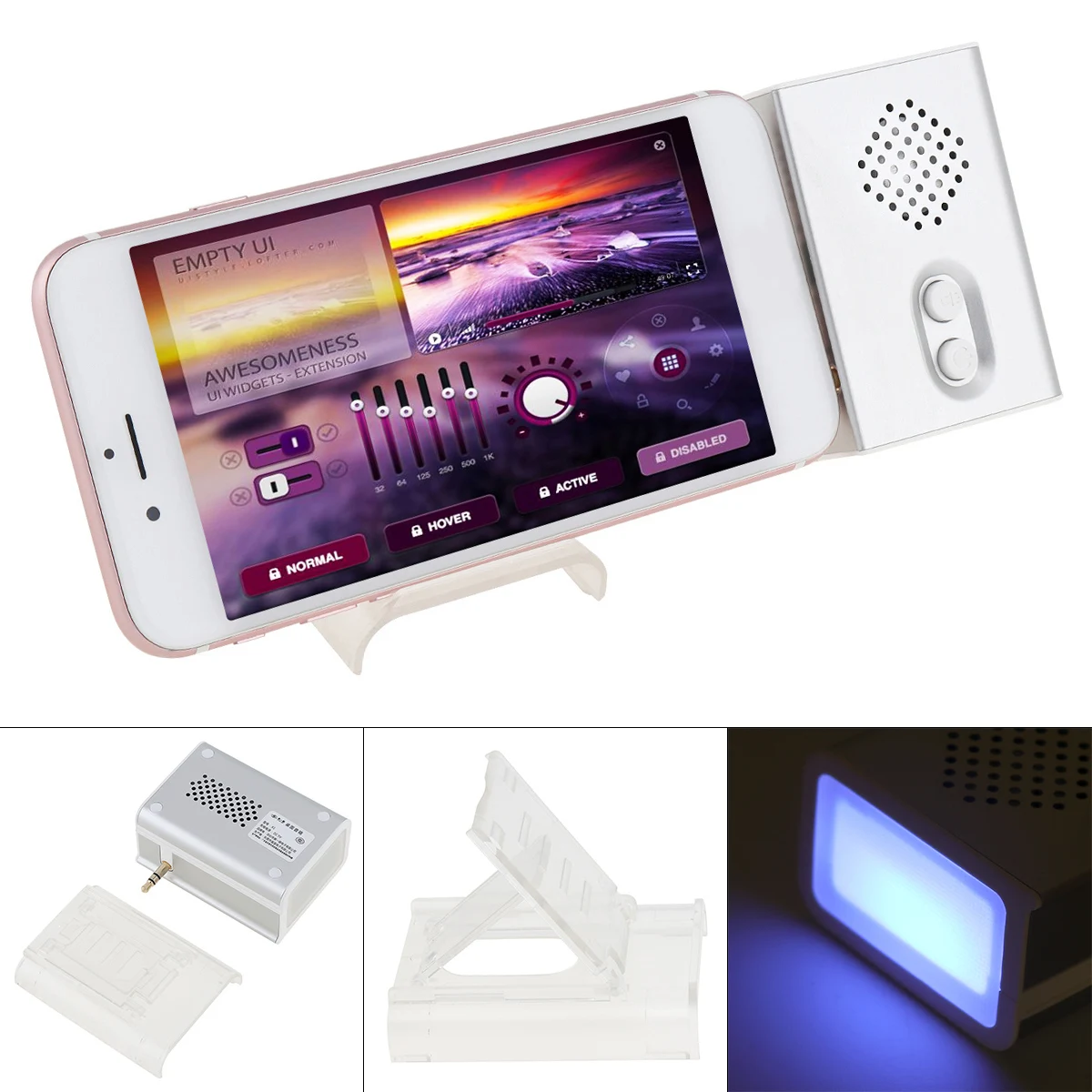 

X1 Portable Mini 3W Smartphone Subwoofer Speaker with 3.5mm Stereo Jack/Phantom 5-color Breathing Lamp for Phone/PC/Laptop