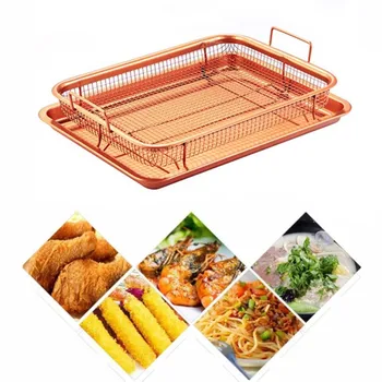 

Copper Non-Stick Oven Mesh Baking Tray Chips Crisp Basket Tool