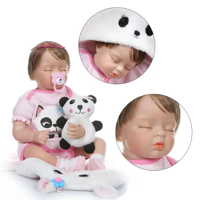 

55cm Realistic Reborn Doll Soft Silicone Vinyl Newborn Babies Girl Lifelike Handmade Toy Children Birthday Gift 95AE
