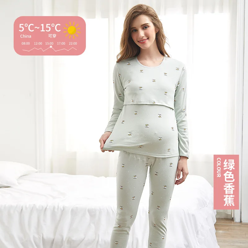 Suit Pajamas Lactation Maternity-Clothes Delivery Postpartum Pregnant-Women Underwear