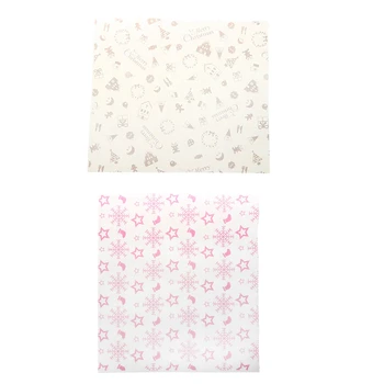 

100x Wax Paper, Food Wrapping Paper, Greaseproof Baking Paper, Soap Packaging Paper (Chocolate Christmas&Snowflake Christmas)
