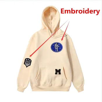

2020 Autumn 100% Cotton Hoodies Men Sweatshirts Embroidery Patchwork Pullover Men/Women Hip Hop Casual Male Hoodie Streetwear