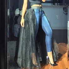 Сексуальная юбка-пачка из тюля, Женская юбка макси с высокой талией, эластичная летняя юбка из сетки, модная юбка размера плюс, новинка, белая одежда для вечеринки