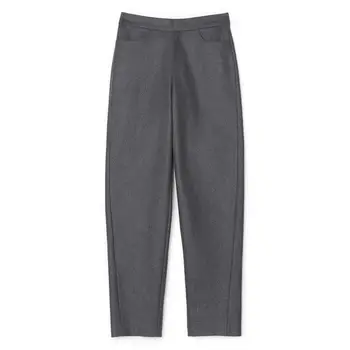 

Women Woolen Suit Pants Solid Color Office Lady Formal Straight Pants Casual Female Clothing